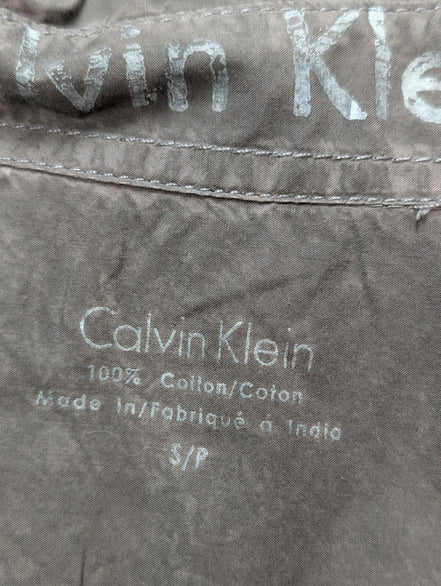 Chemise Calvin Klein gris foncé effet patiné taille S manches longues homme