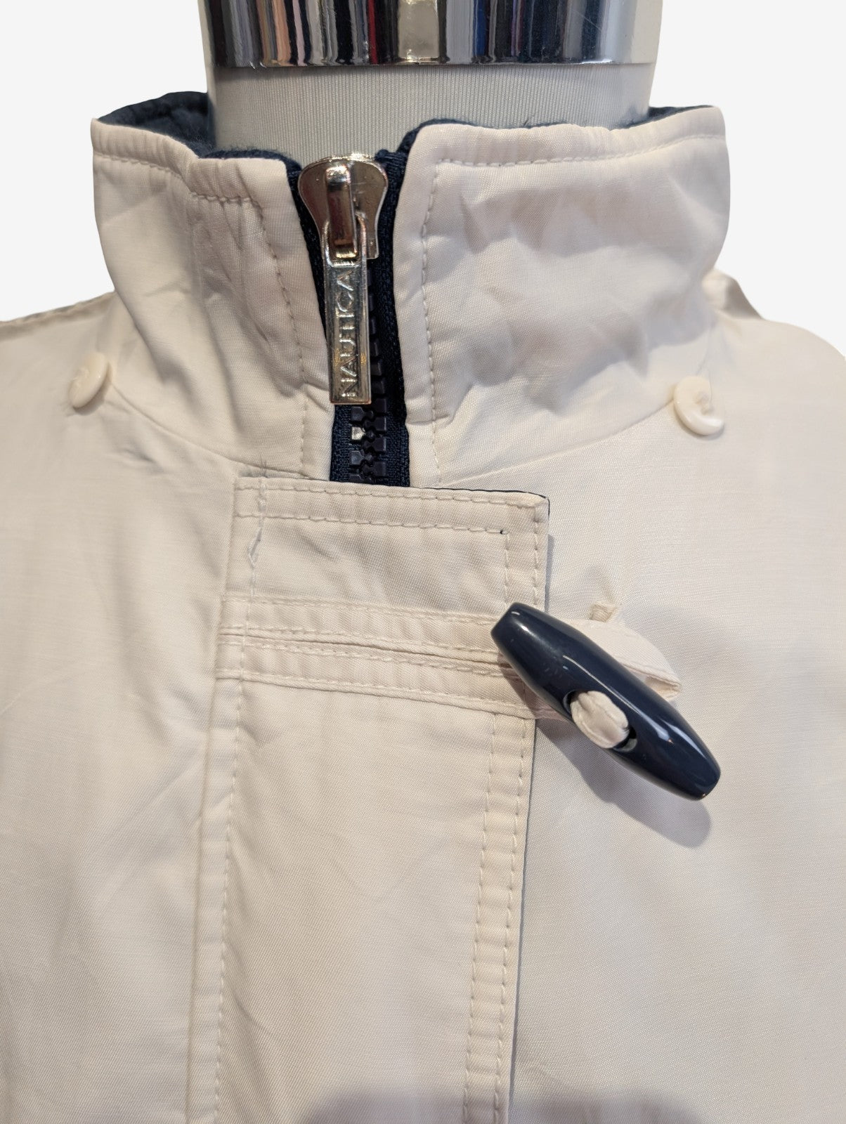 NAUTICA Manteau Long Femme M Blanc Imperméable Doublé Capuche Amovible | 325BSR
