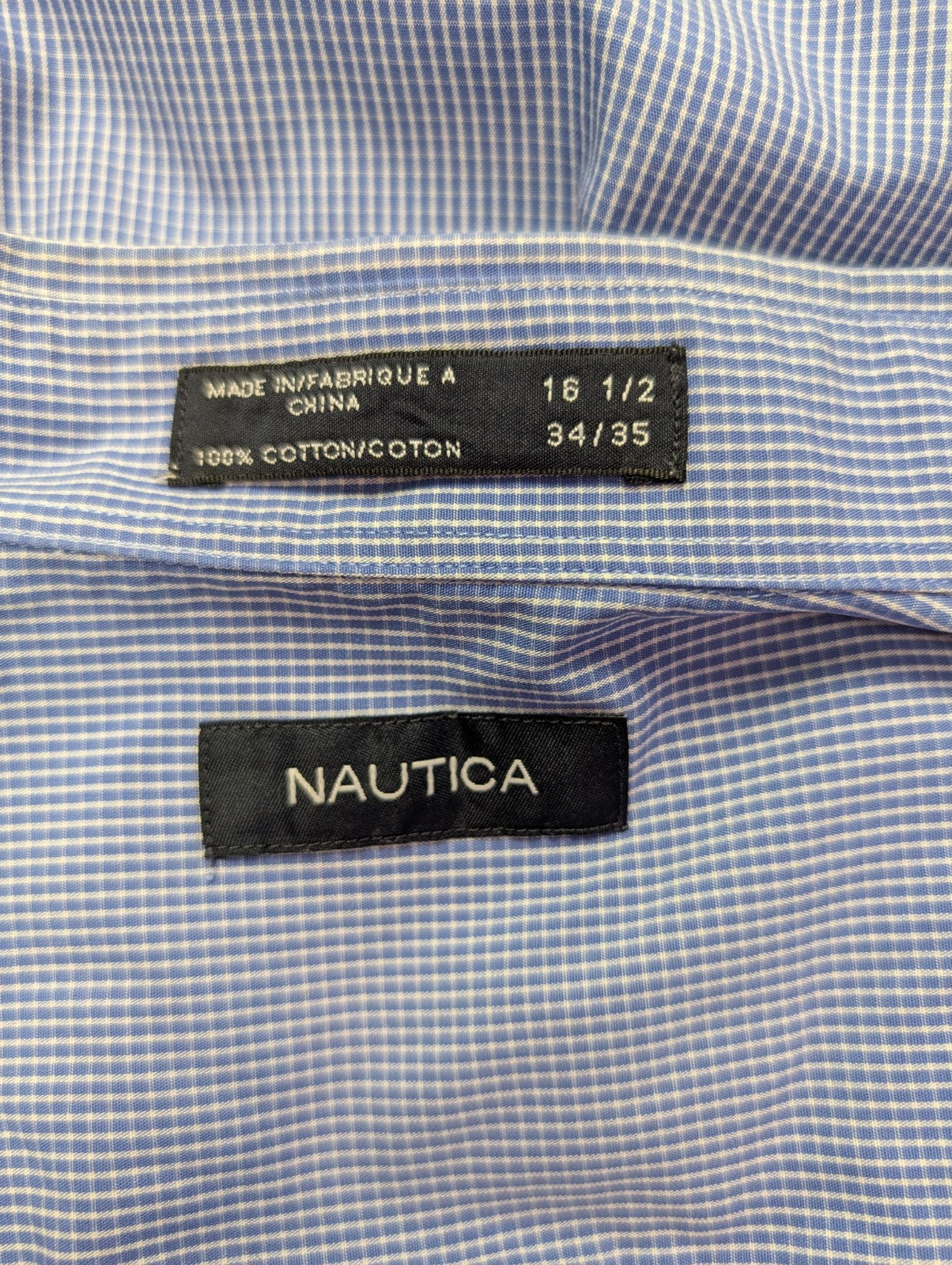 Chemise Nautica bleu uni taille XL #136msch