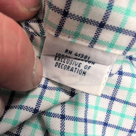 Chemise Ralph Lauren Oxford L Carreaux Vert Pastel Bleu Marine manches longues