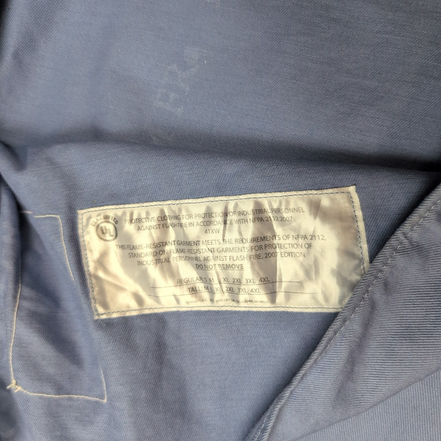 Chemise Carhartt FR 2XL 3XL HRC 2 Bleu Ciel Workwear Coupe-Feu manches longues