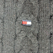 Pull Tommy Hilfiger Femme M Bleu Marine Maille Torsadée Coton Col Rond