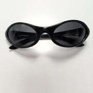 KAKIKO Lunettes de Soleil Ovales Noir Style Y2K Motif Mat et Brillant