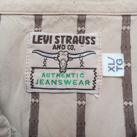 Chemise Levi’s Western XL marron rayures micromotif manches longues rare