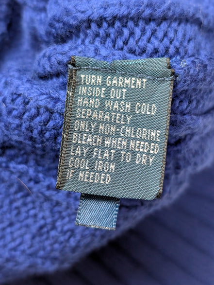 Pull Torsadé POLO Ralph Lauren Maille Dense Bleu Électrique - Taille XL