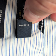 Chemise Nautica L Slim Fit Bleu Rayures Made in Mauritius Coton manches longues