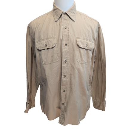 Chemise Wrangler L Marron 100% Coton 2 Poches Manches Longues