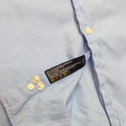 Chemise Nautica Bleu Clair Rayures Gaufrées Poignets Mousquetaires XXL