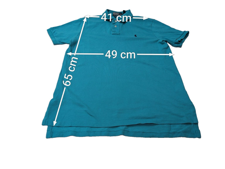 Polo manches courtes Polo Ralph Lauren M bleu turquoise logo marine Custom Fit