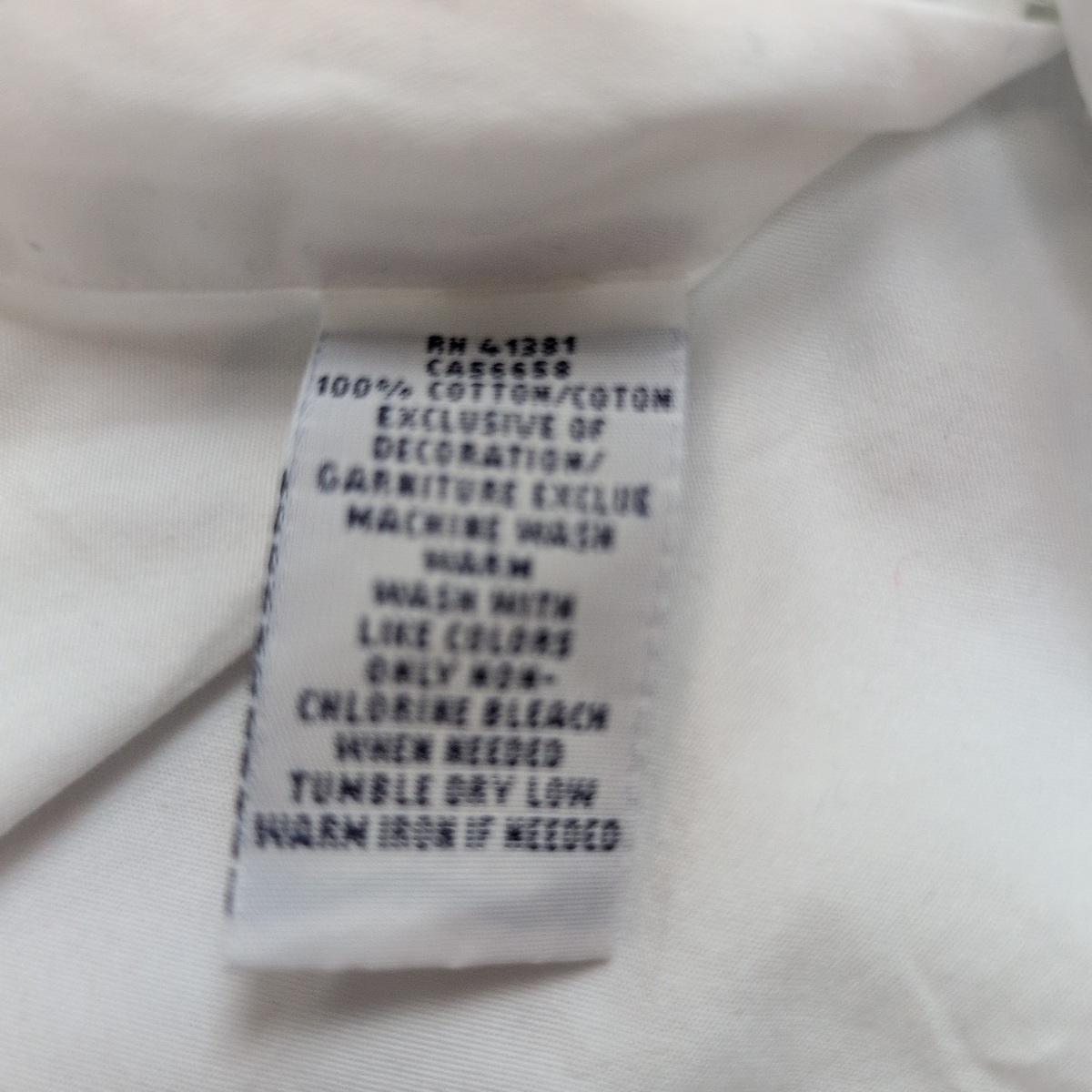 Chemise Ralph Lauren L blanc uni 100% coton logo bleu marine excellent état