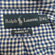 Chemise Ralph Lauren XL Classic Fit Bleu Marine Vichy Coton Excellent État