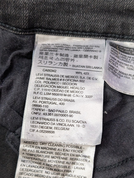 Jean Levi's 505 Femme Noir Straight Ultra Stretch W32 L34 T42 Vintage 🌟👖