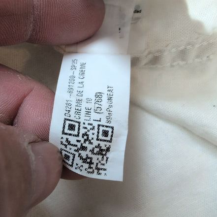 Chemise Old Navy L Crème Coton Lin Rose's California USA Imprimée mch courtes