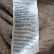 Pull Col V Tommy Hilfiger Marron Clair 100% Laine d'Agneau - Taille L / XL