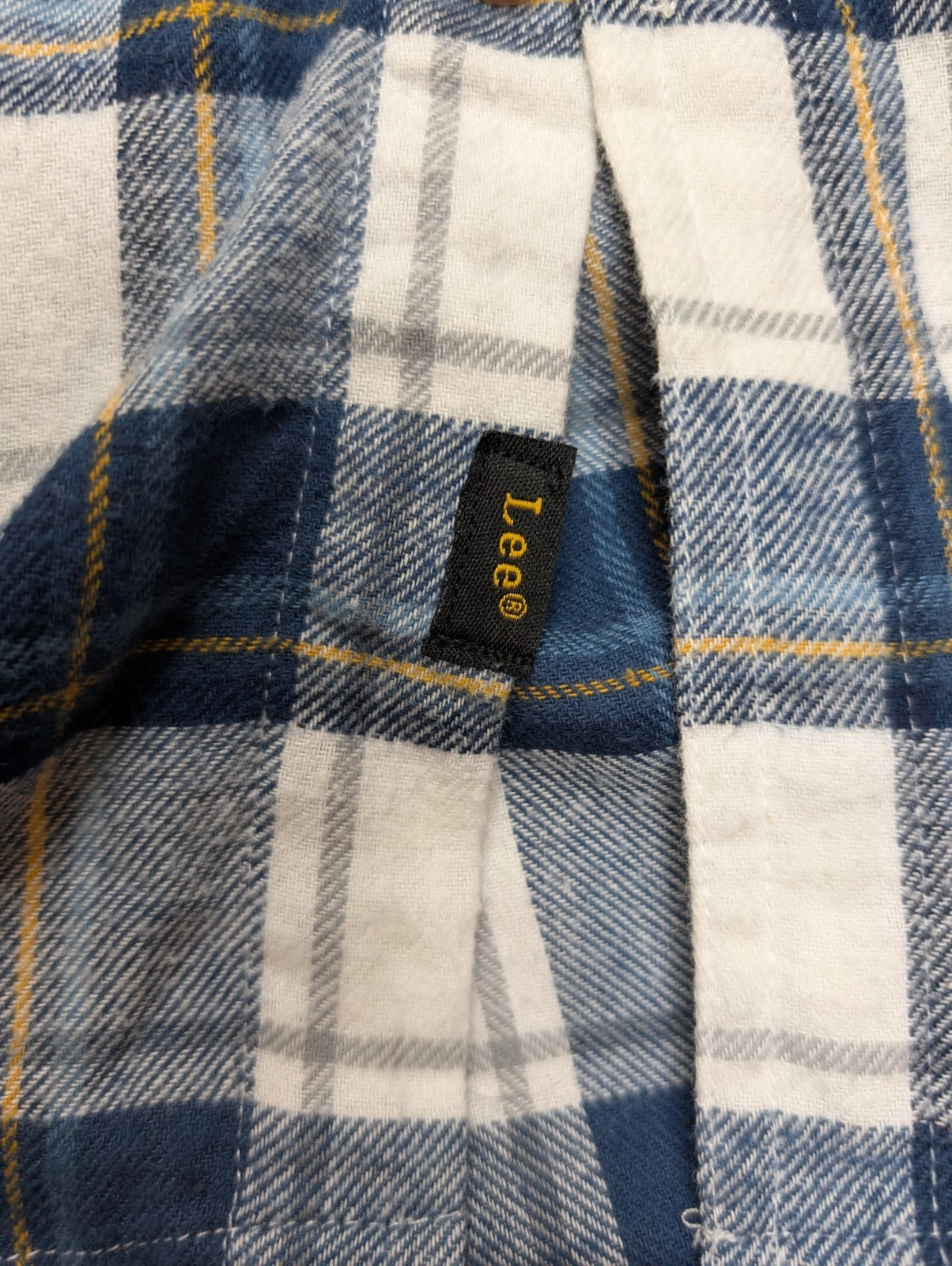 👖 Chemise LEE S Flanelle Poly-Coton Carreaux Bleu Jaune |299S