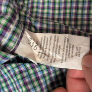 Chemise CHAPS violet et verte à carreaux manches courtes taille L #4e
