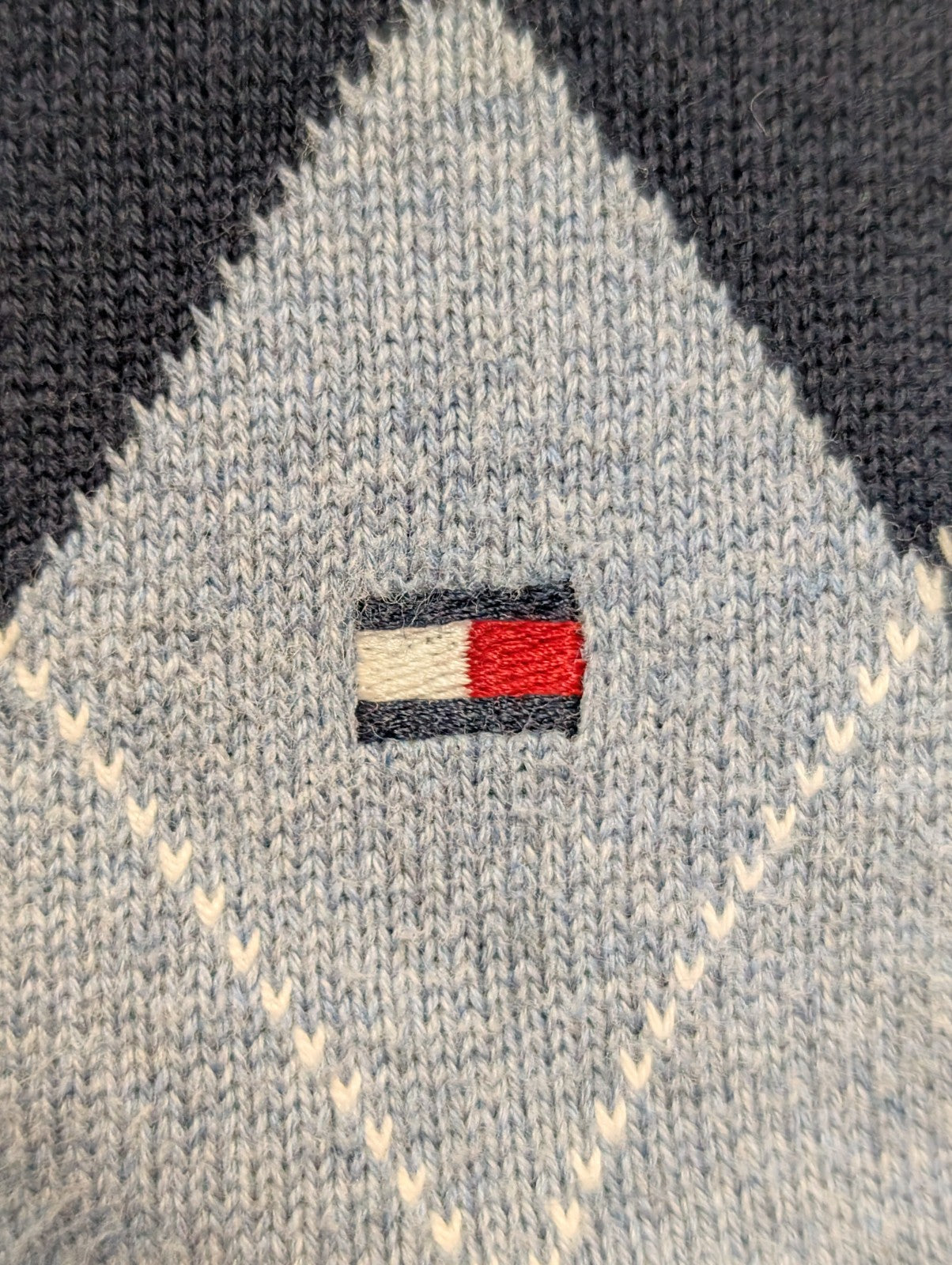 Pull Tommy Hilfiger Bleu Marine Motif Losanges - Taille XXL (XLTG)