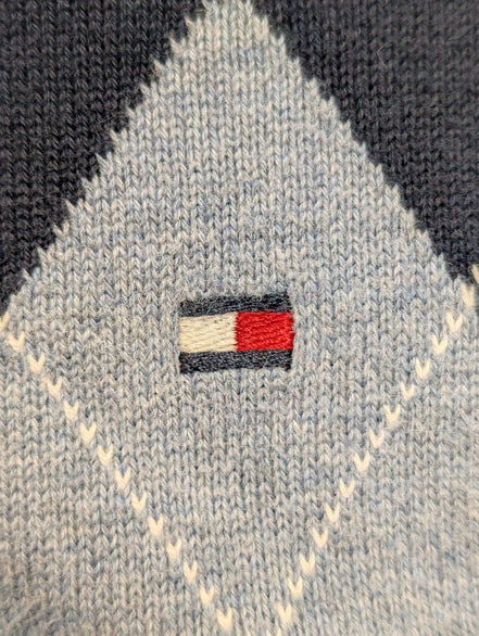 Pull Tommy Hilfiger Bleu Marine Motif Losanges - Taille XXL (XLTG)