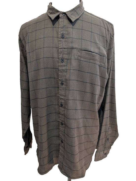 Chemise LEVI'S Commuter Flanelle Kaki & Noir Manches Longues - Taille XXL