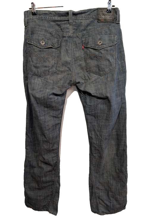 Jean Levi's 514 Homme Vintage Bleu Foncé W36 L32 Denim Poche Arrière Rabat