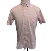 Chemise GU Taille M Rose Pâle Rayures Manches Courtes Poche Coton Mélangé