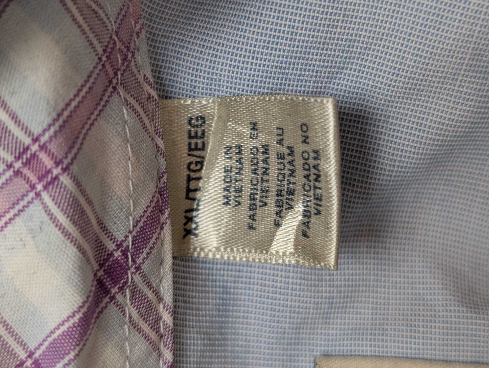 Chemise manches courtes Dockers violet à carreaux taille XXL #184msch