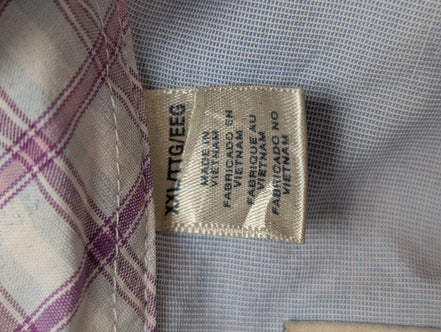 Chemise manches courtes Dockers violet à carreaux taille XXL #184msch