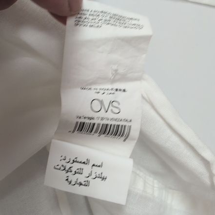 Chemise OVS 6/7 Ans Neuve Étiquette Blanche Coton Lin Coupe Ajustée