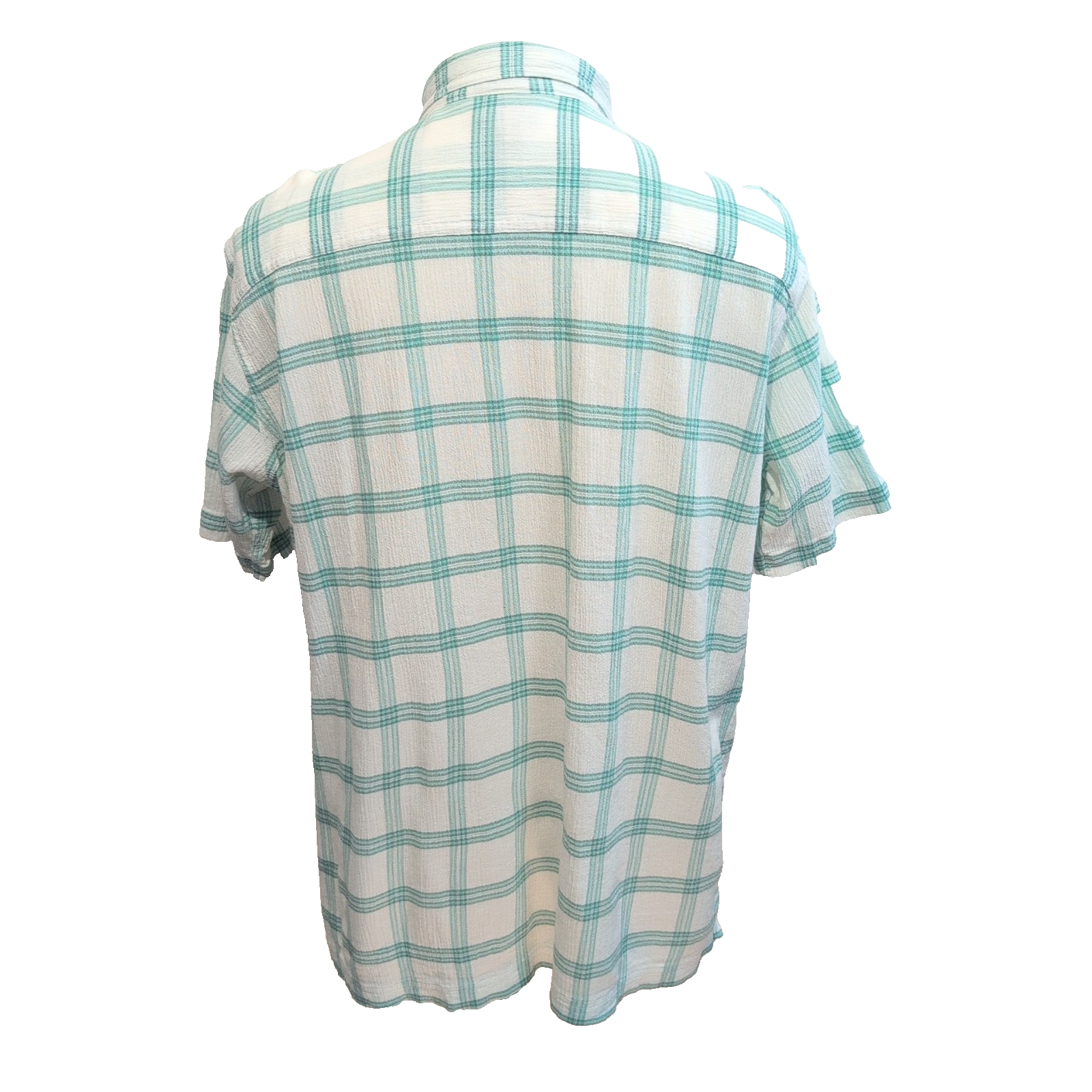 Chemise Patagonia manche courte XL Blanc Vert Carreaux Coton Bio