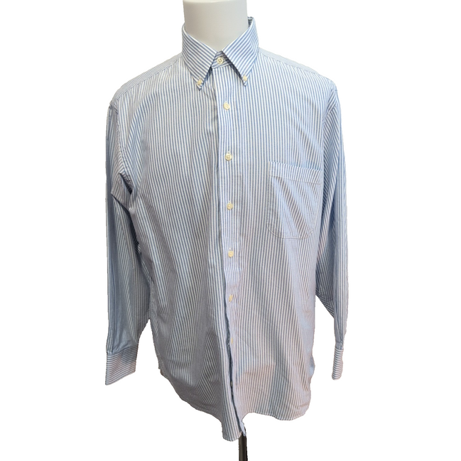 Chemise Chaps Oxford Bleue à Rayures manches longues Taille L/XL
