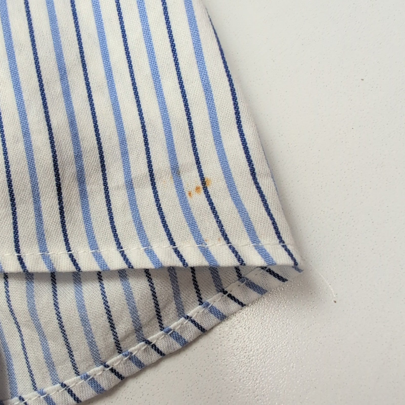 Chemise Chaps twill bleu rayures manches longues 1 poche XXL 3XL