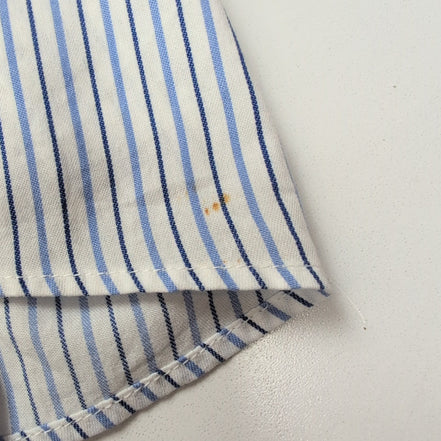 Chemise Chaps twill bleu rayures manches longues 1 poche XXL 3XL