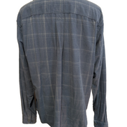 Chemise EDDIE BAUER T.TXL Velours Côtelé Carreaux Bleu Classic Fit Vtg