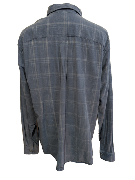 Chemise EDDIE BAUER T.TXL Velours Côtelé Carreaux Bleu Classic Fit Vtg