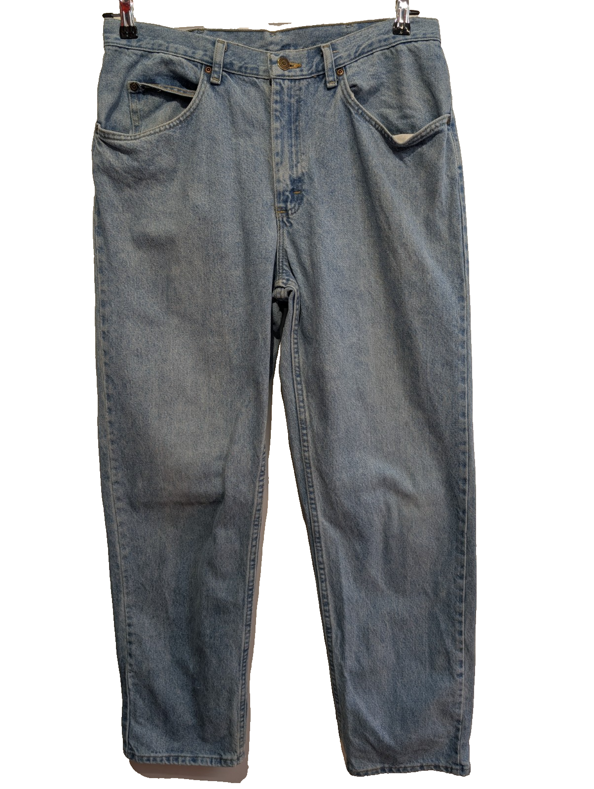 Jean Lee Homme Vintage Bleu Clair W32 L32 Denim Robuste Pantalon Droit