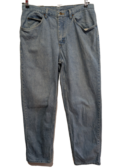 Jean Lee Homme Vintage Bleu Clair W32 L32 Denim Robuste Pantalon Droit