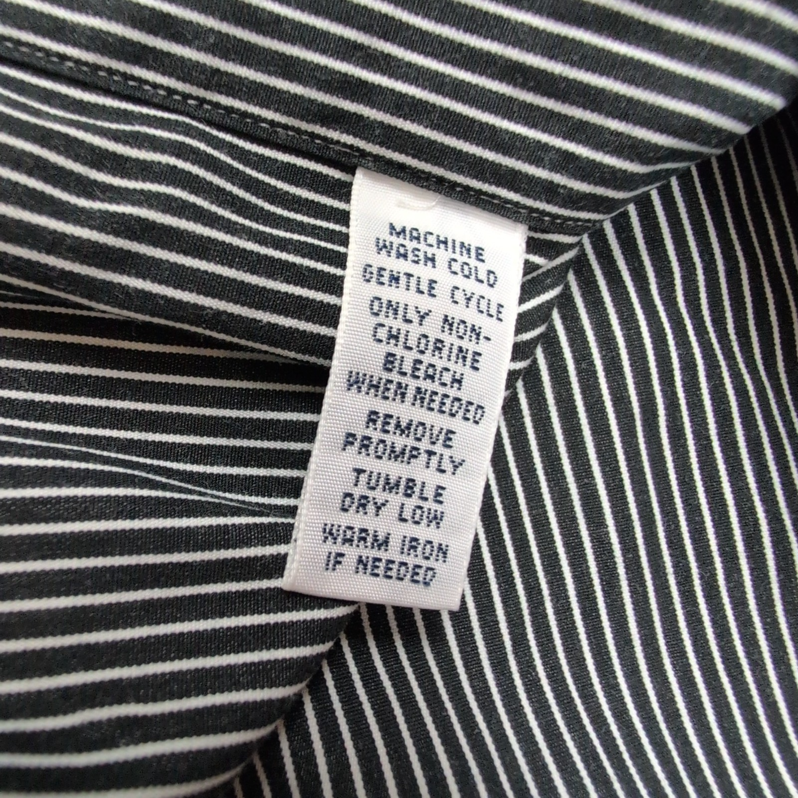 Chemise Ralph Lauren Custom Fit Dress Shirt 15 1/2 M Noir Rayures Coton
