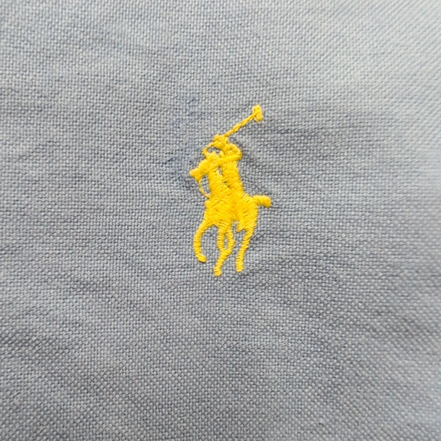 Chemise Ralph Lauren XLT Bleu Ciel Logo Jaune Manches Courtes QR Code
