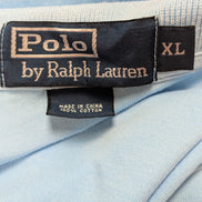 Polo manches courtes Polo Ralph Lauren XL bleu ciel logo rose coton