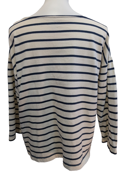 Marinière L.L. Bean Femme Blanc Cassé & Bleu Coupe Oversize - Taille M