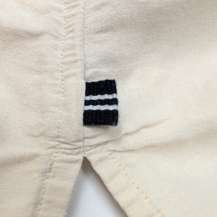 Chemise Nautica lin coton beige crème poche logo manches courtes M