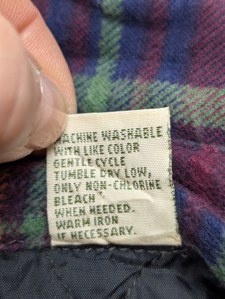 Wilderness Surchemise Flanelle Matelassée T.XL Veste Carreau Bordeaux Bleu |242S