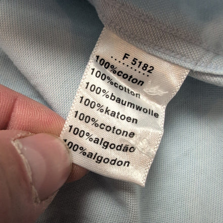 Chemise Lacoste 40 M L Hong Kong bleu clair logo vert coton manches longues