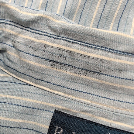 Chemise Ralph Lauren L Vintage Rayures Bleu Blanc Brodée Classic Fit Button Down