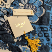 Robe Luk Ap L/XL Bleue Fleurie Coton Manches Courtes Neuve Étiquette
