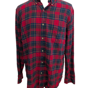 🔥 CHEMISE FLANELLE CHAPS XL (TG) TARTAN ROUGE VERT BLEU LOGO BRODÉ