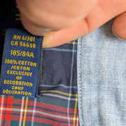 Chemise Ralph Lauren Taille L Carreaux Rouge Bleu Logo Jaune - Excellent État