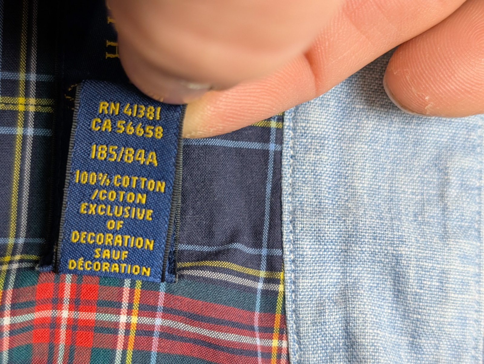Chemise Ralph Lauren Taille L Carreaux Rouge Bleu Logo Jaune - Excellent État