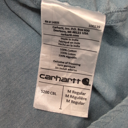 Chemise Carhartt M Bleu Uni Original Fit Workwear Ripstop manches courtes