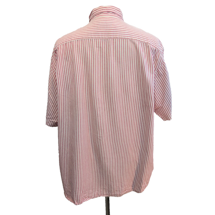 Chemise Docker's Manches Courtes Rayée Rouge - Taille XL (taille comme 2XL)